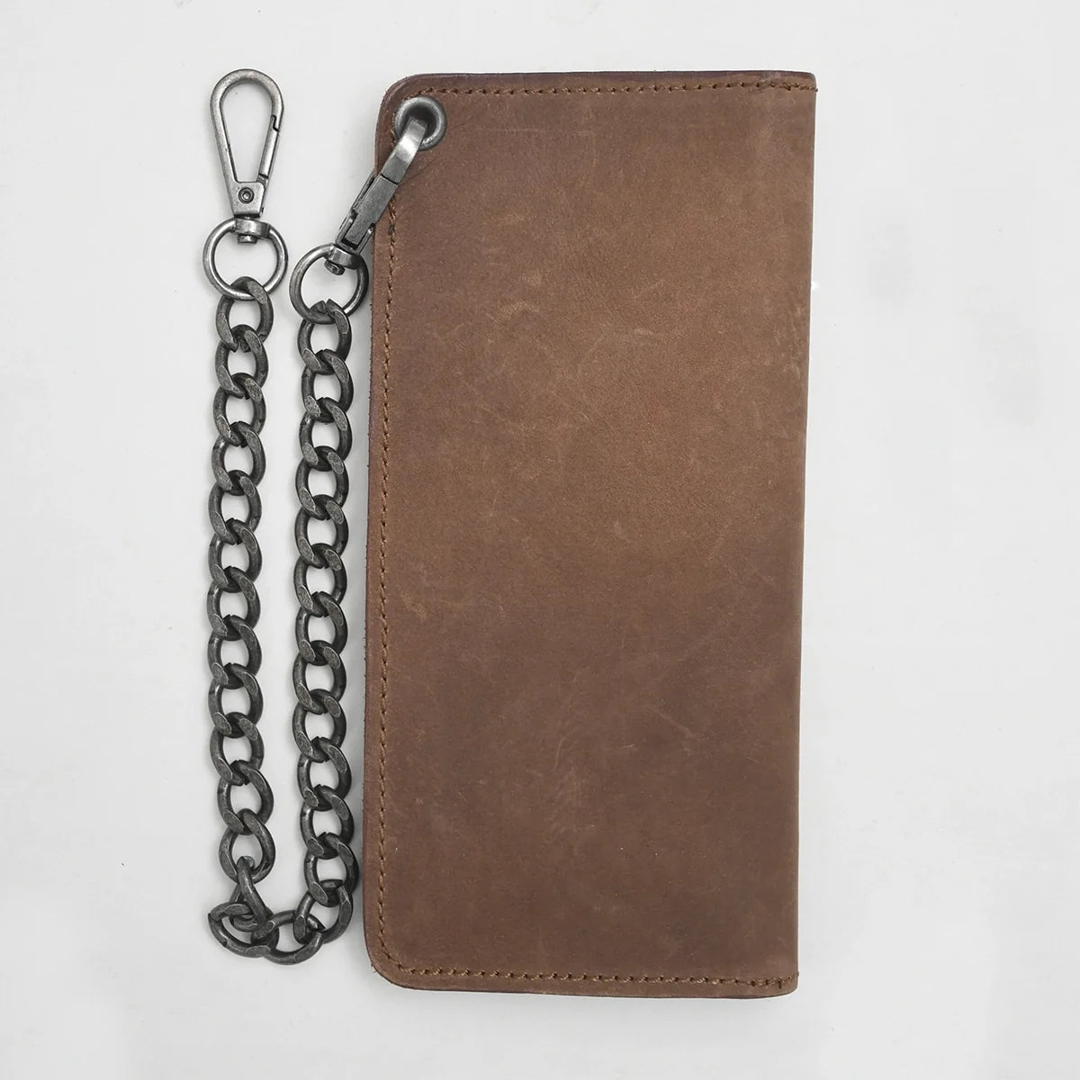 Large Vegetable Tanned Leather trucker Wallet with Chain