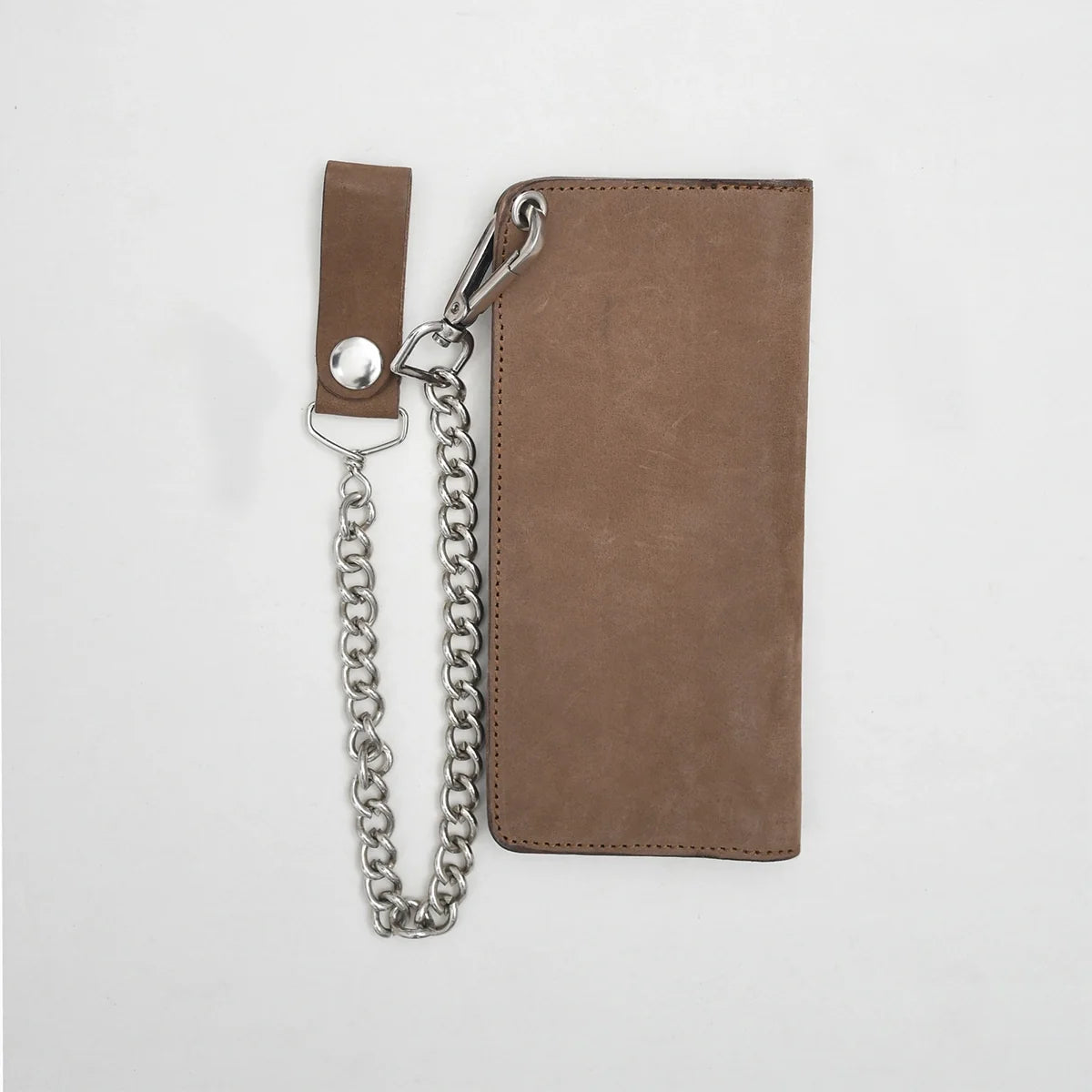 Large Vegetable Tanned Leather trucker Wallet with Chain