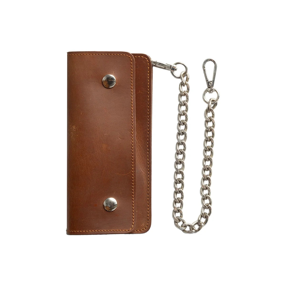 Large Vegetable Tanned Leather trucker Wallet with Chain