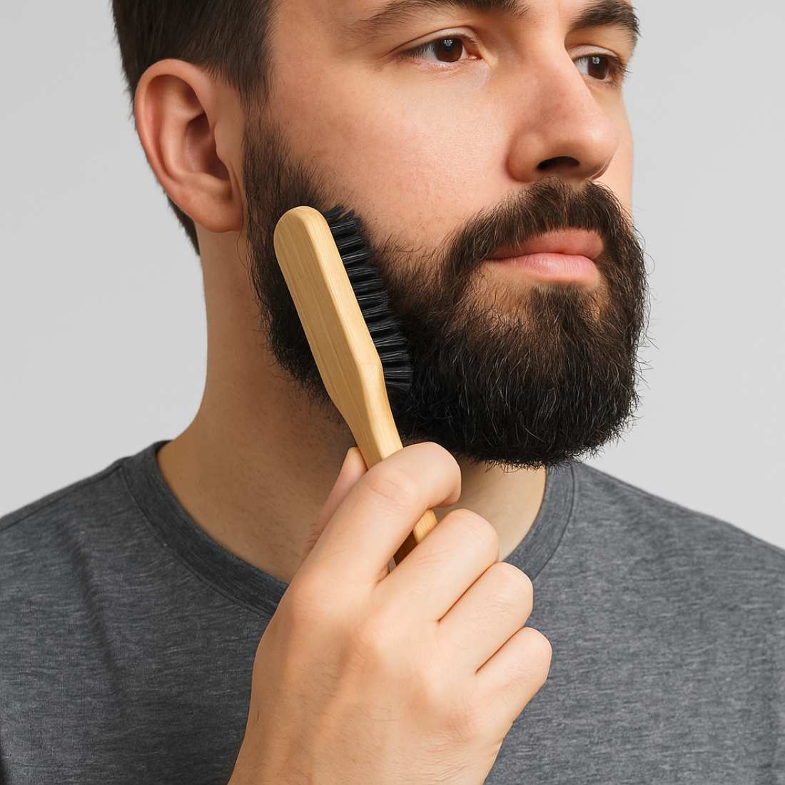 Bamboo Beard Brush Duo
