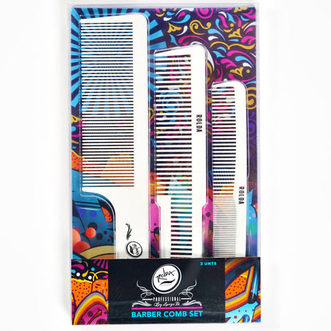 Rolda Barber Carbon Fiber Comb 3pk Kit