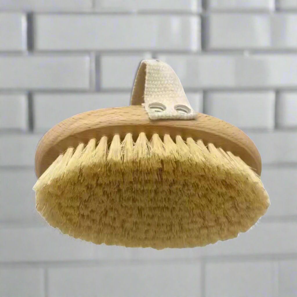 Beechwood Bath Brush with Natural Sisal Bristles closeup