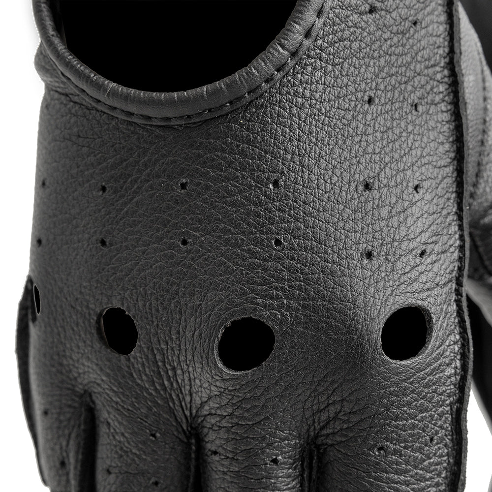 BodyGuard Men's Fingerless Deer Skin Motorcycle Glove