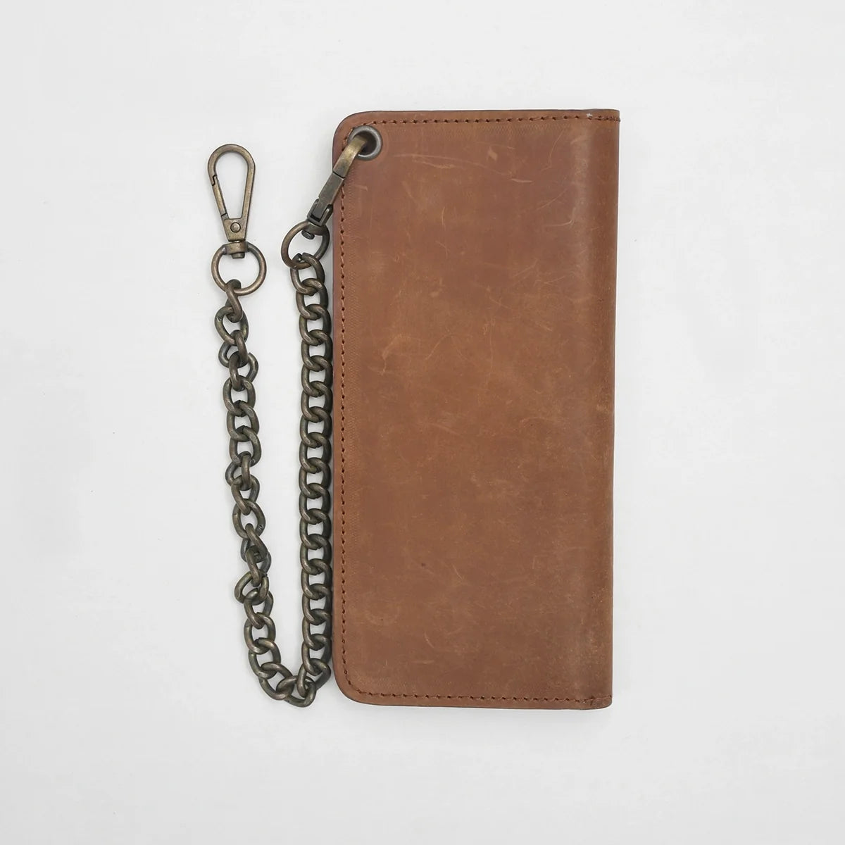 Large Vegetable Tanned Leather trucker Wallet with Chain