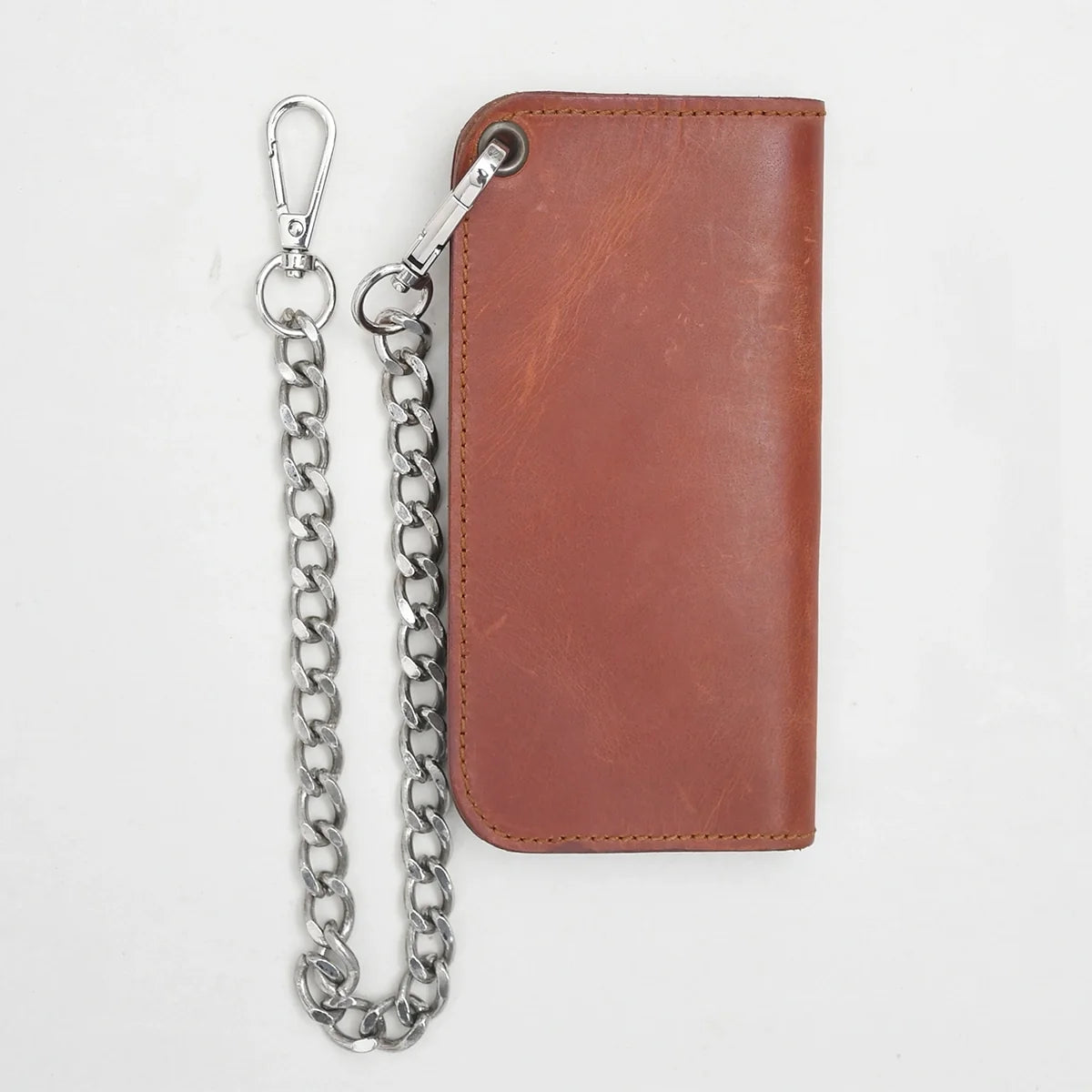 Large Vegetable Tanned Leather trucker Wallet with Chain