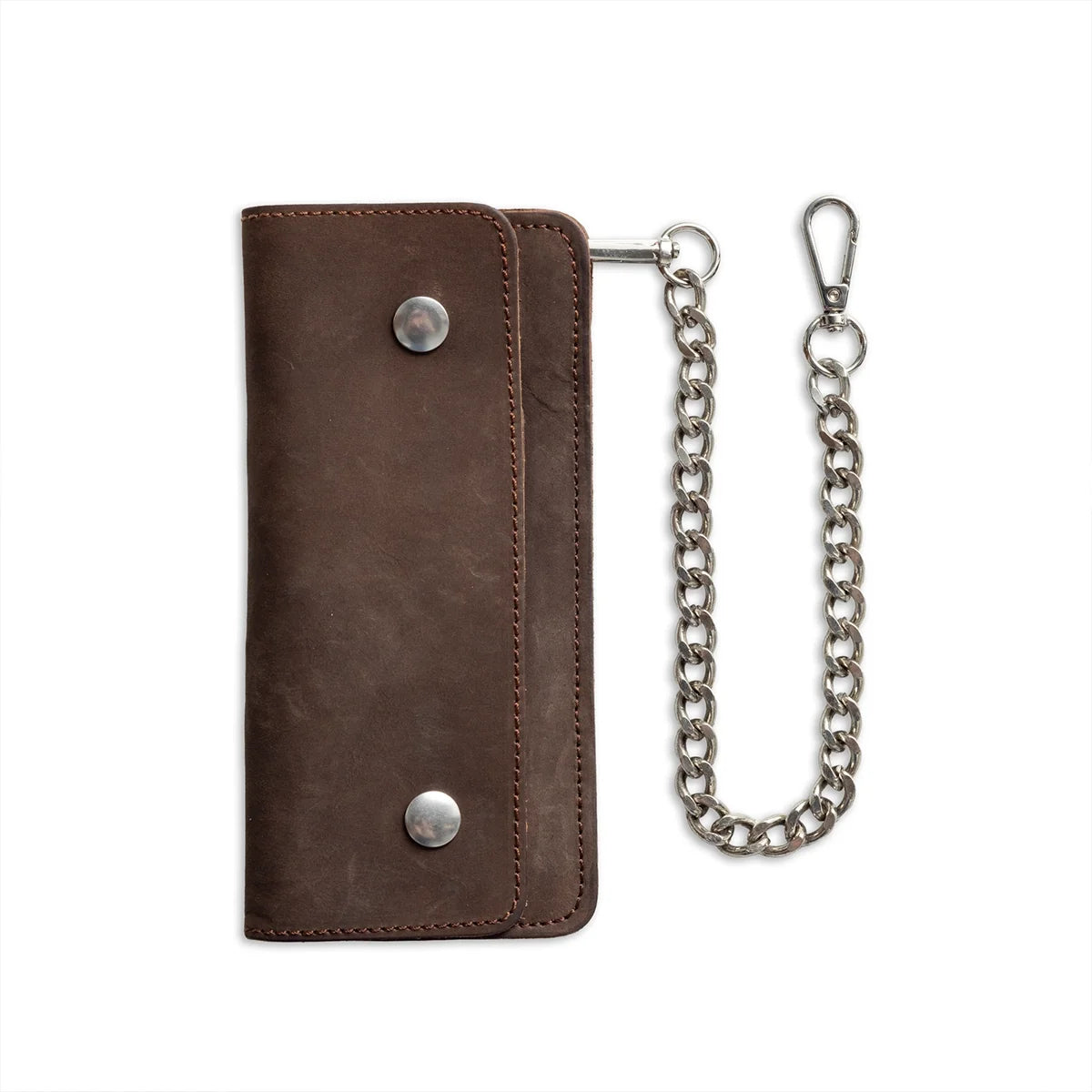 Large Vegetable Tanned Leather trucker Wallet with Chain