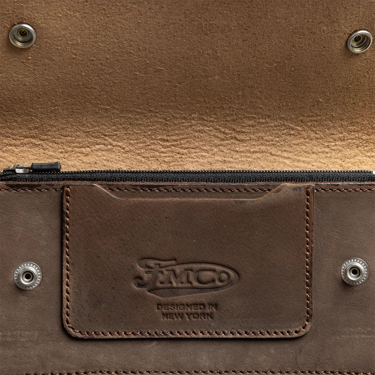 Large Vegetable Tanned Leather trucker Wallet with Chain