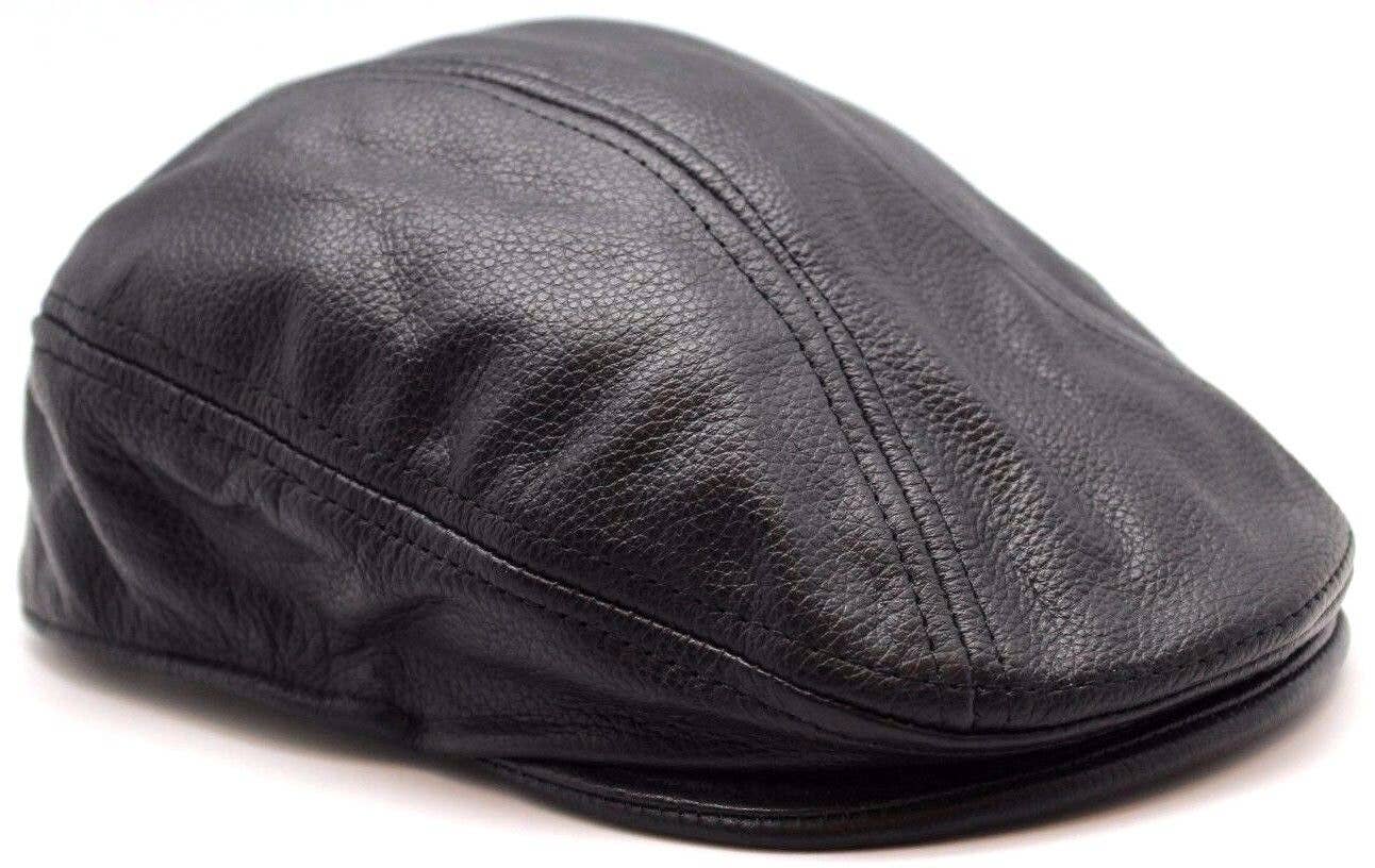 Real Cow Leather Ivy Flat Newsboy cap Gatsby Golf Hat Driver Cabbie