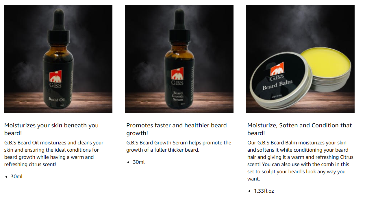 GBS Beard Growth Kit - Gents Fine Grooming Products