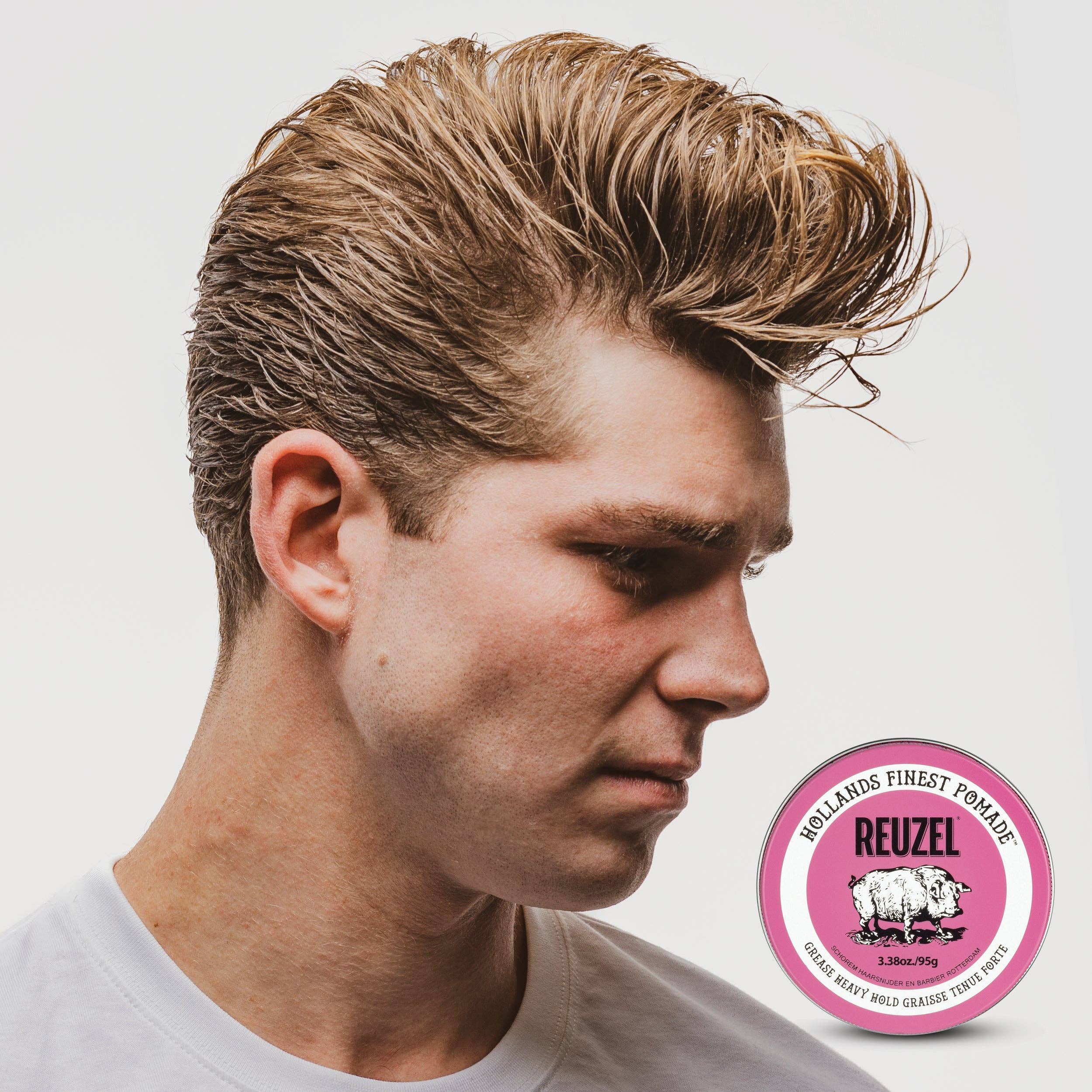 Reuzel Pink Pomade Grease Oil Based Medium Shine Strong Hold