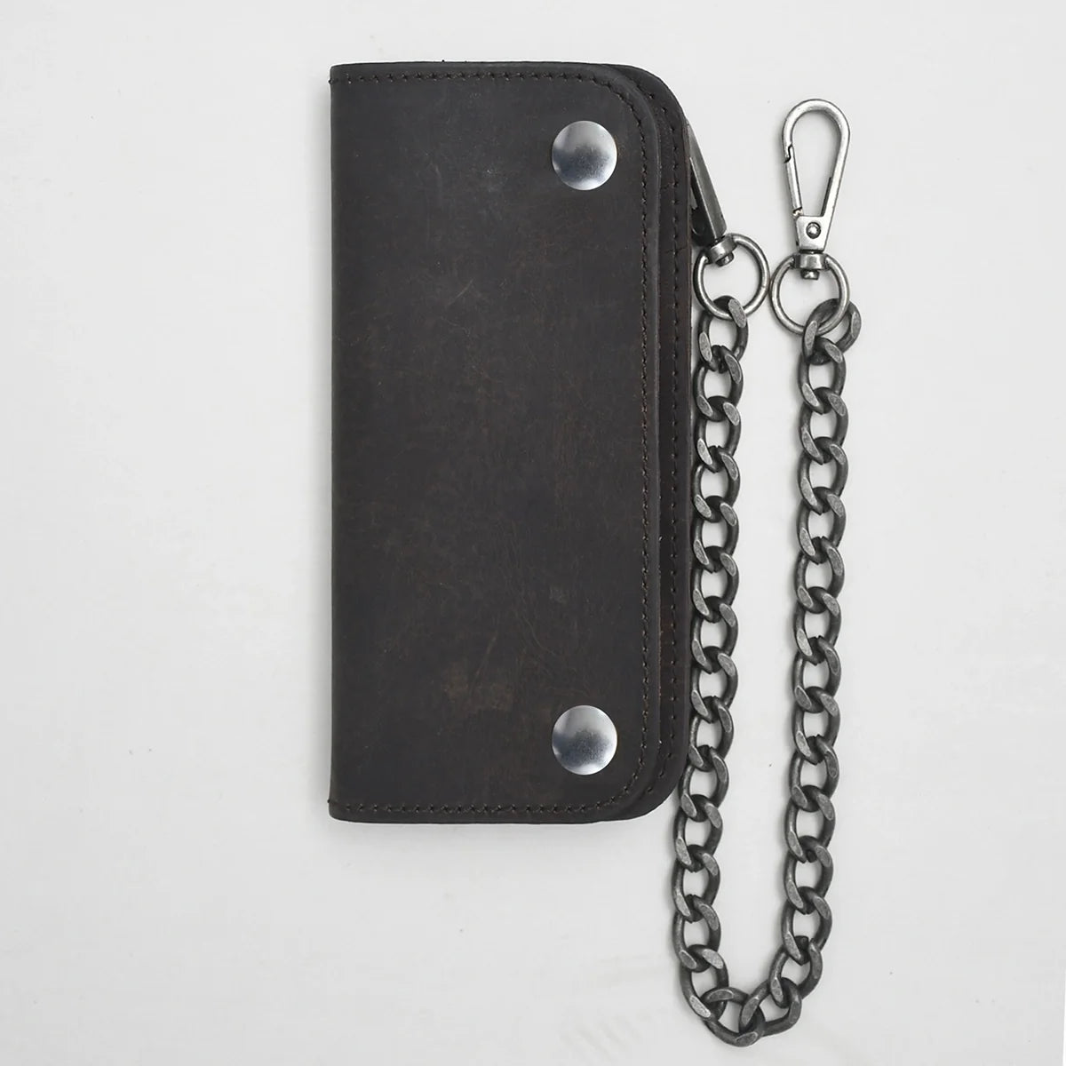 Large Vegetable Tanned Leather trucker Wallet with Chain