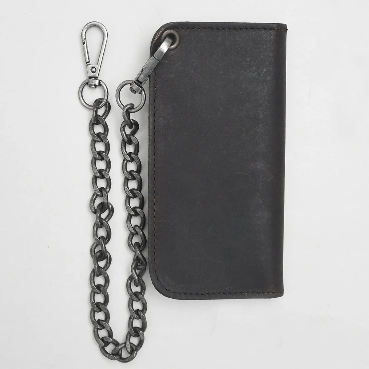 Large Vegetable Tanned Leather trucker Wallet with Chain