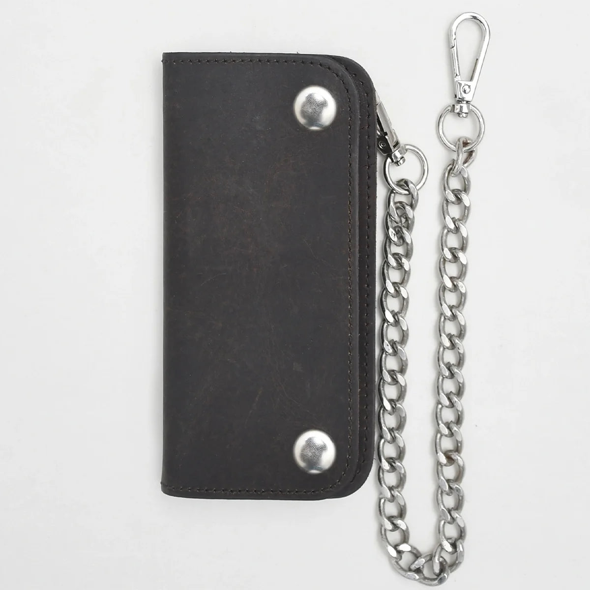 Large Vegetable Tanned Leather trucker Wallet with Chain