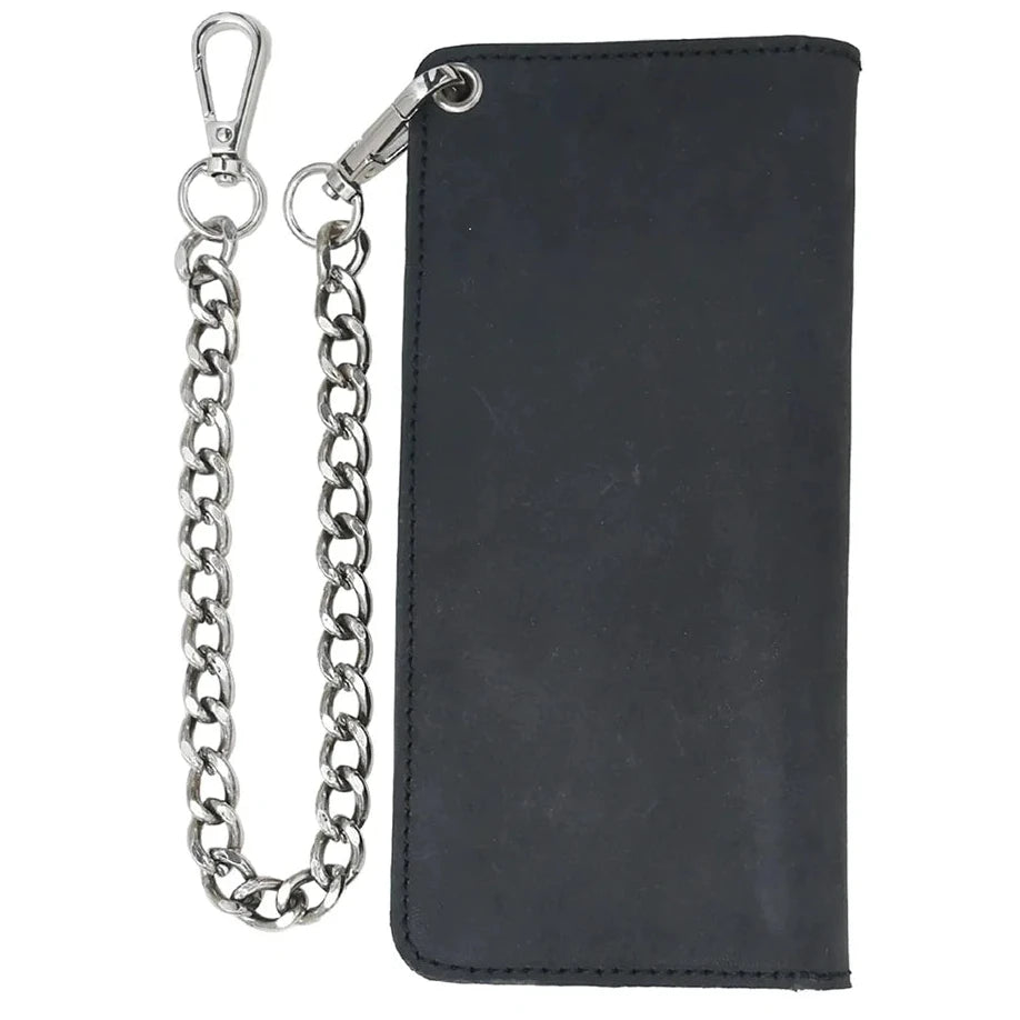 Large Vegetable Tanned Leather trucker Wallet Back