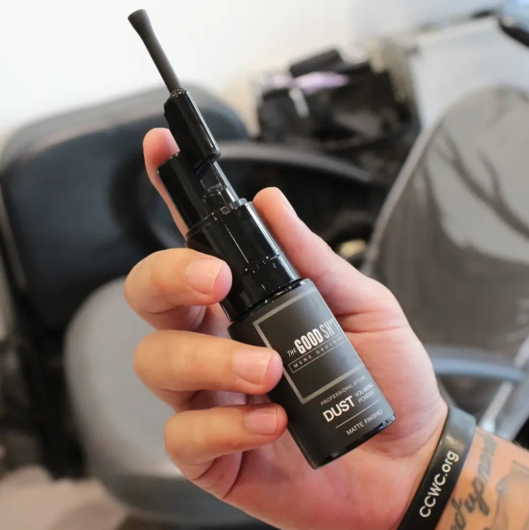 Good Sh*t Brand Dust Volumizing Powder posed
