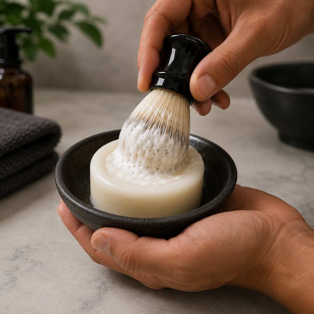 Heritage Tallow Shave Soap build up lather