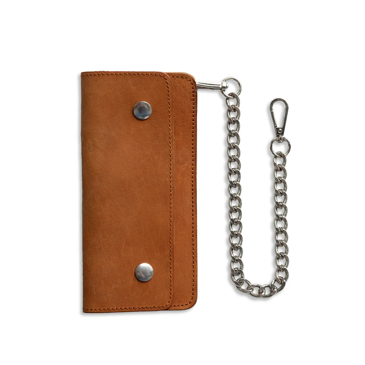 Large Vegetable Tanned Leather trucker Wallet with Chain