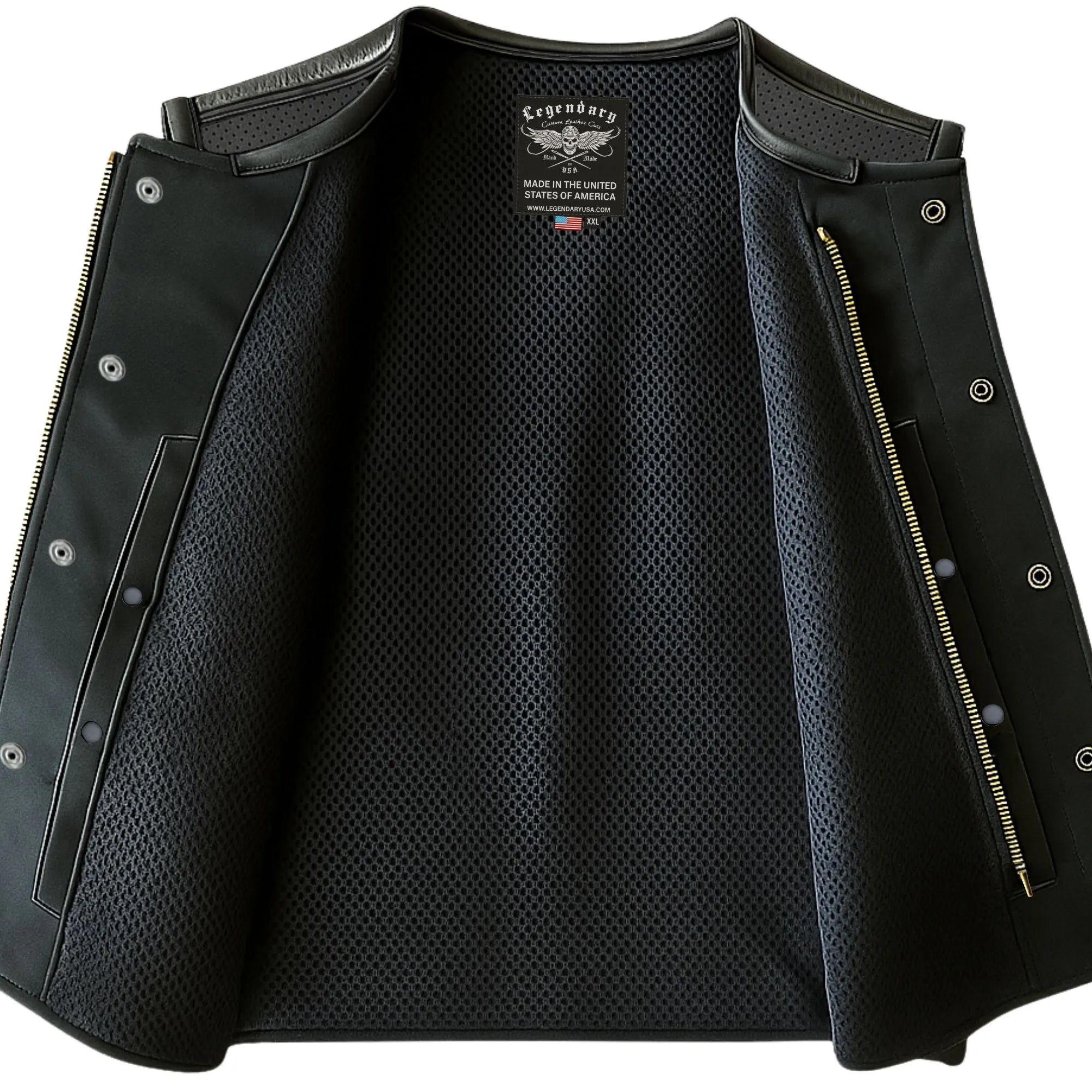Legendary LowLife Perforated Leather Cropped Fitted Club Style Motorcycle Vest