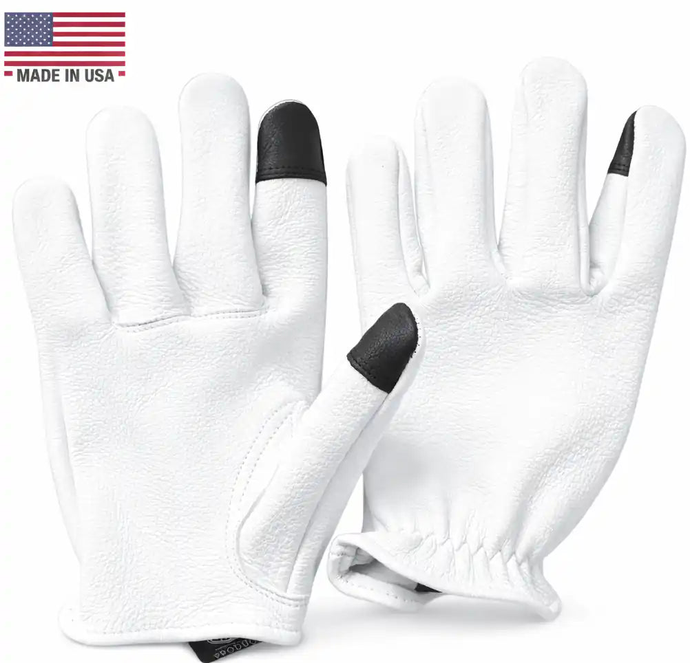 Legendary The Cadbury White Deerskin Short Wrist Touchscreen Gloves