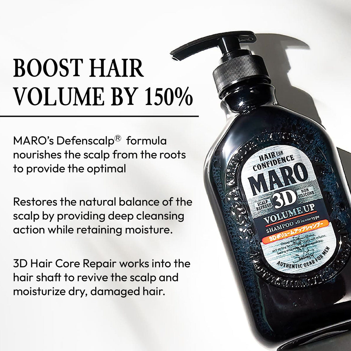 MARO 3D Volume Up Hair Thickening Shampoo 2 Pack info