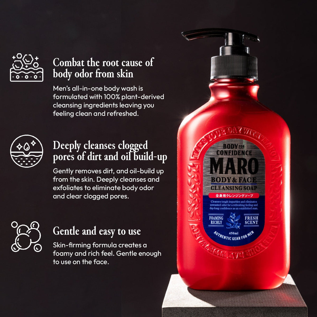 MARO Body and Face Cleansing Soap (2 Pack) features