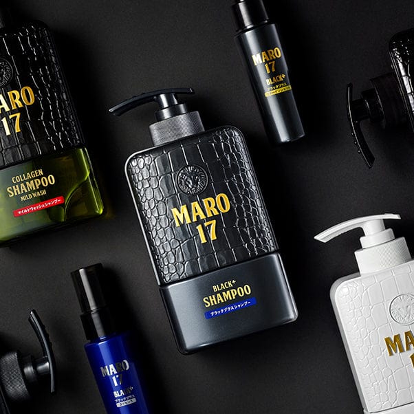 MARO17 Black+ Anti-Aging Shampoo display