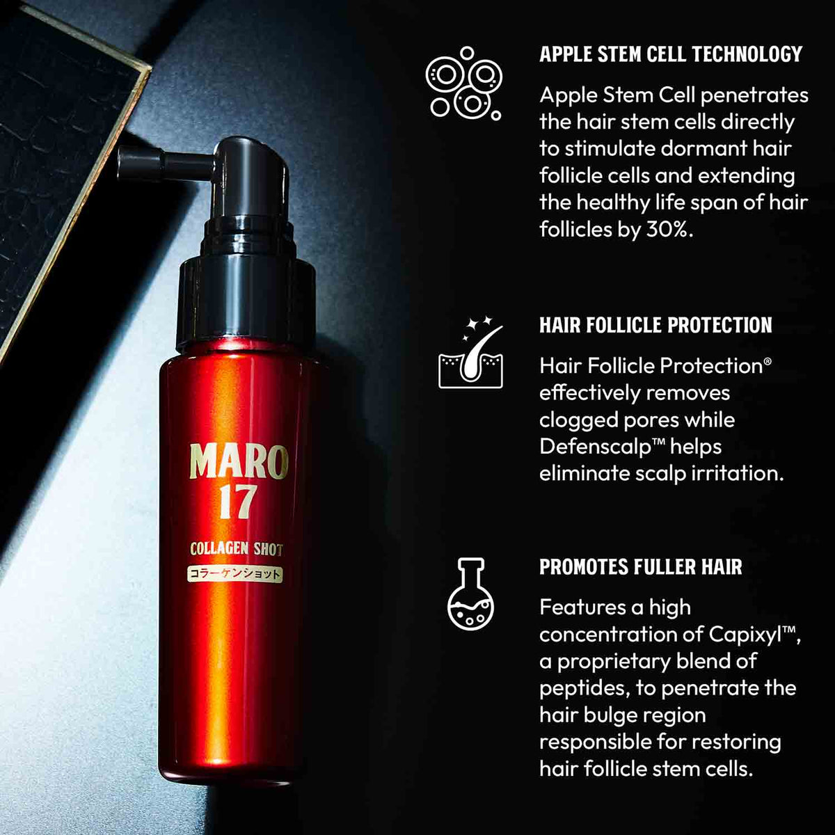 MARO17 Fuller Hair Collagen Scalp Shot 2 Pack features