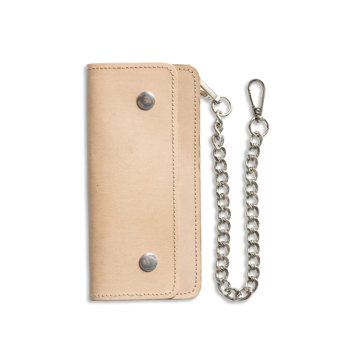 Large Vegetable Tanned Leather trucker Wallet with Chain