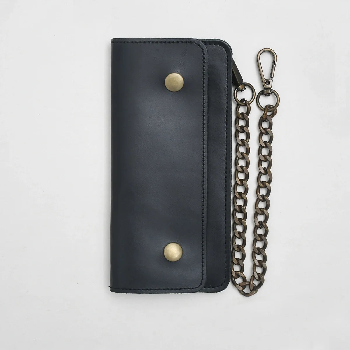 Large Vegetable Tanned Leather trucker Wallet with Chain