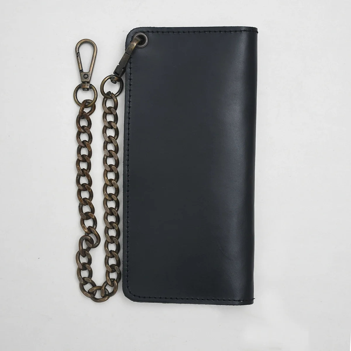 Large Vegetable Tanned Leather trucker Wallet with Chain