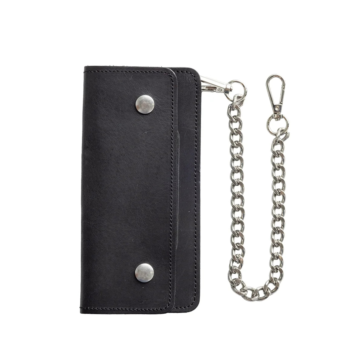 Large Vegetable Tanned Leather trucker Wallet with Chain