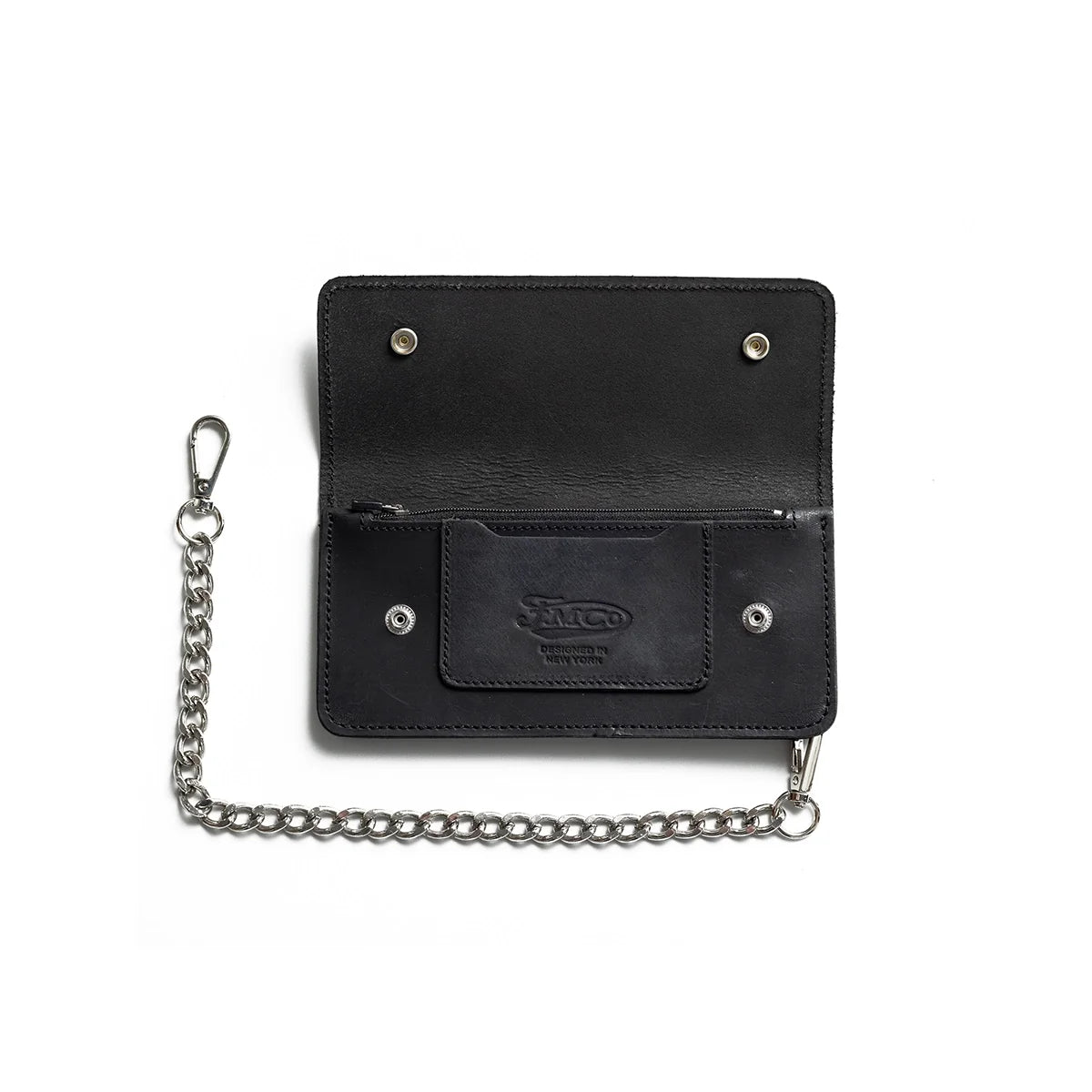 Large Vegetable Tanned Leather trucker Wallet with Chain