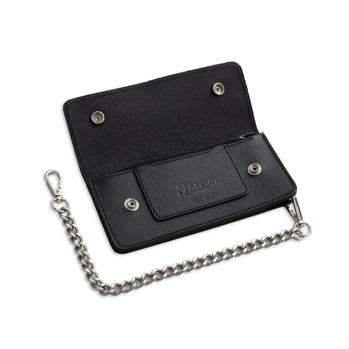 Large Vegetable Tanned Leather trucker Wallet with Chain
