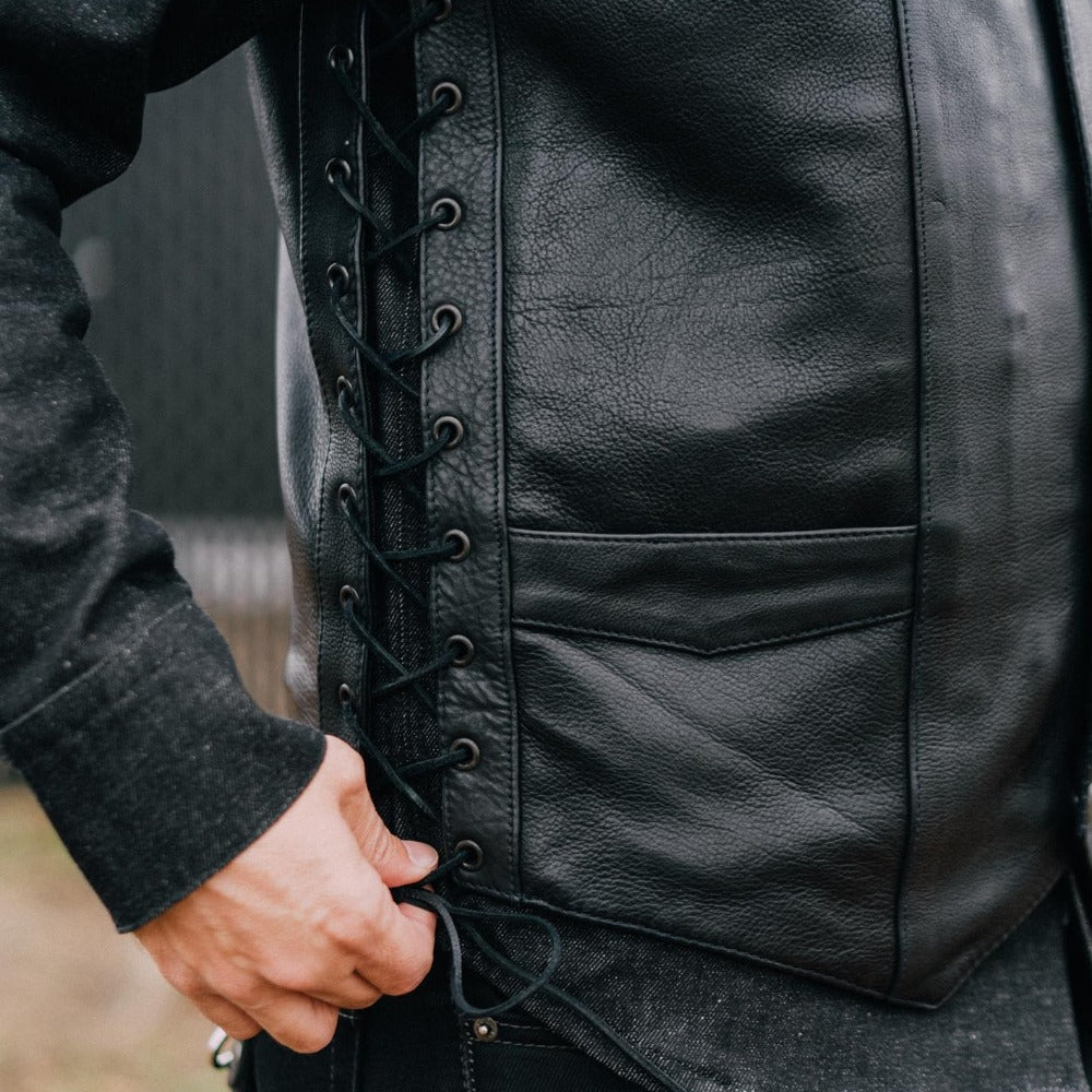 Rancher Men's Motorcycle Western Style Leather Vest