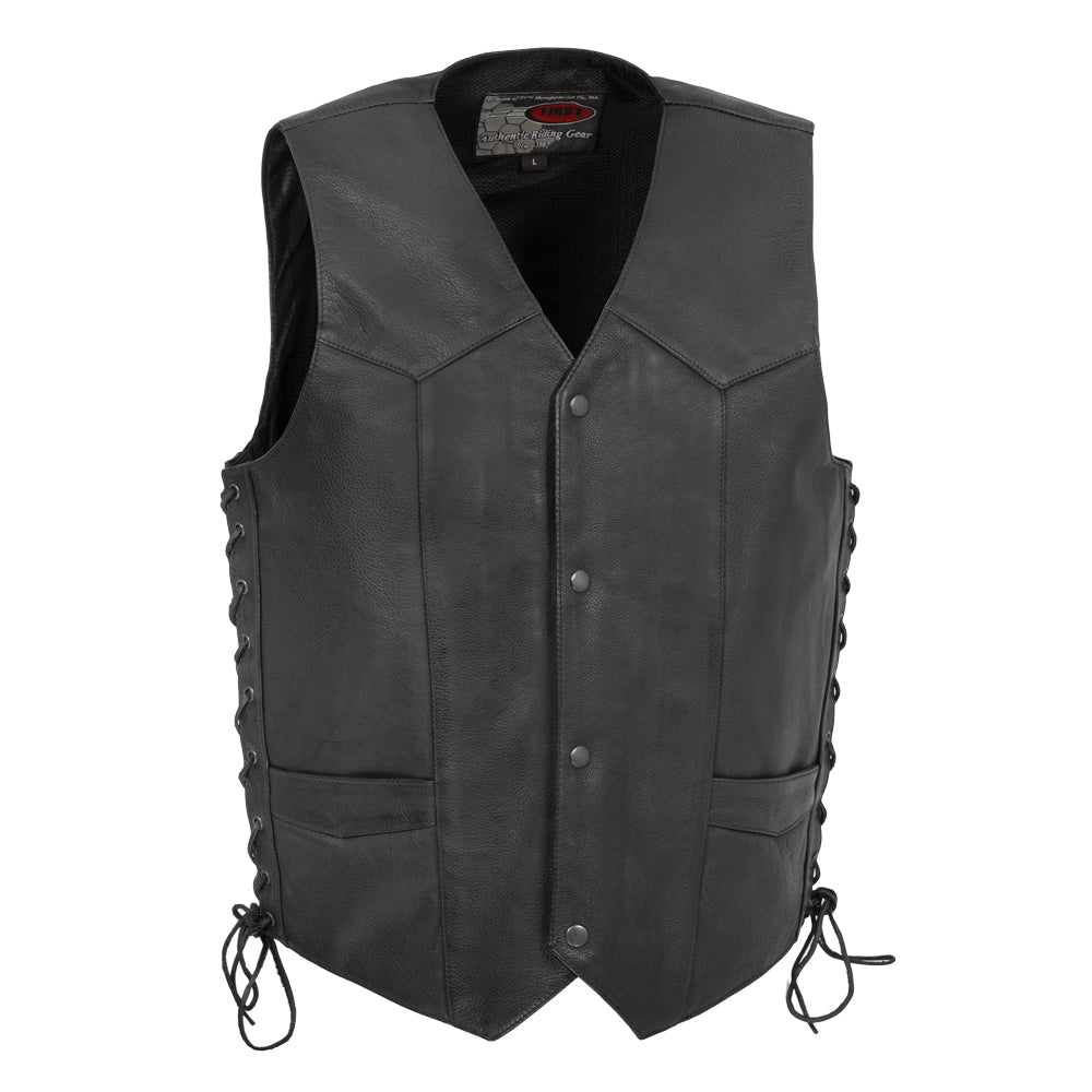 Rancher Men's Motorcycle Western Style Leather Vest