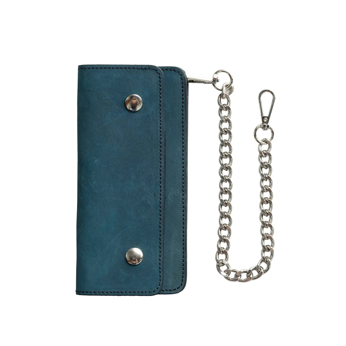 Large Vegetable Tanned Leather trucker Wallet with Chain