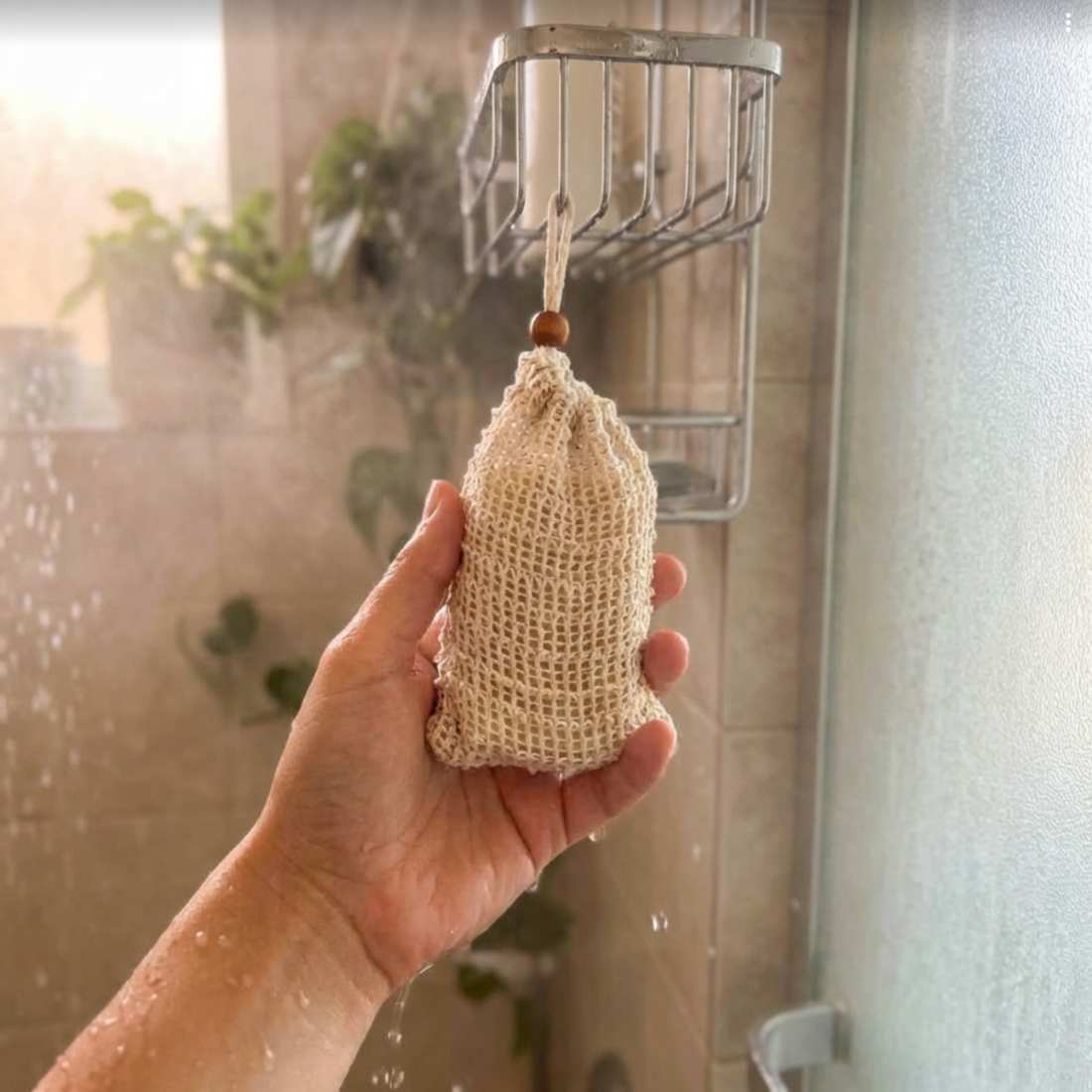 Soap Saver Bag in shower
