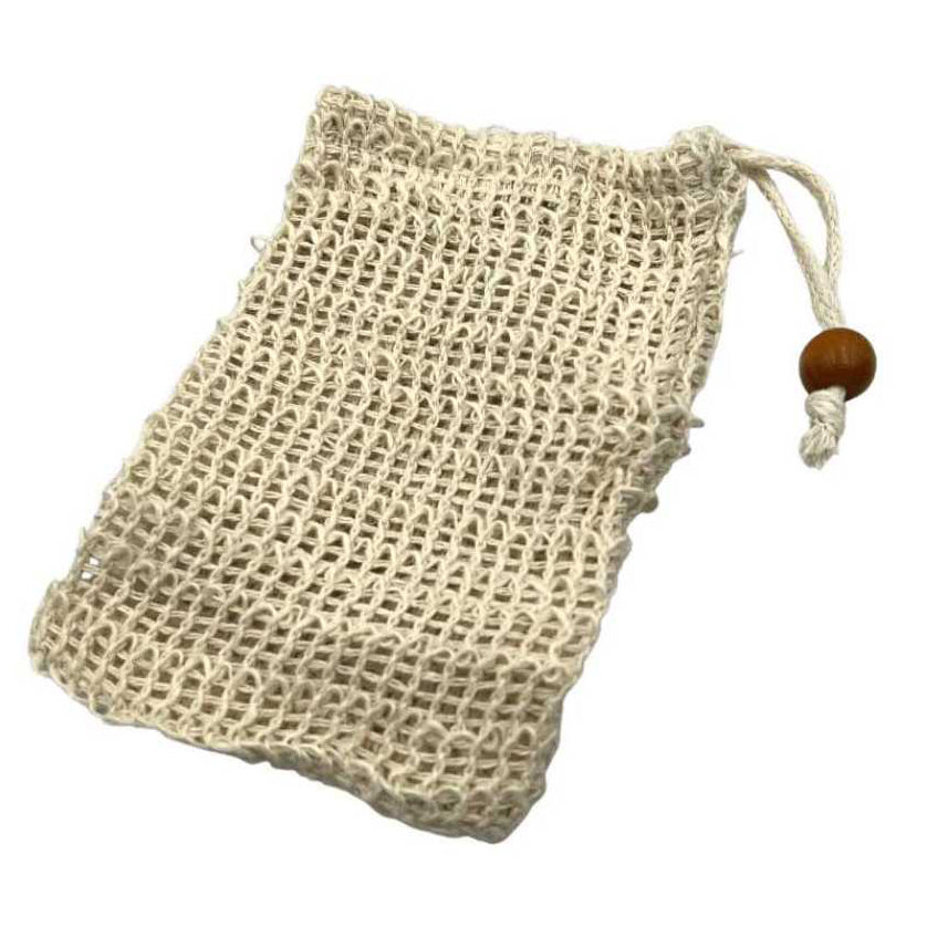 Soap Saver Bag showing draw string closure
