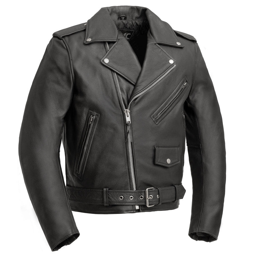 First Brand Superstar Men's Motorcycle Leather Jacket
